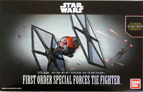 SWM BANDAI 1/72 scale First Order Special Forces Tie Fighter model kit